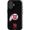 University of Utah Circle and Feather on Black iPhone 16 Impact Case